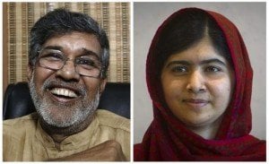 Combination picture of 2014 Nobel Peace Prize winners Indian childrens right activist Kailash Satyarthi and Pakistani schoolgirl activist Malala Yousafzai