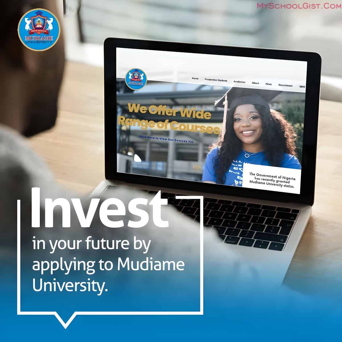 Mudiame University Post UTME Form for 2023/2024