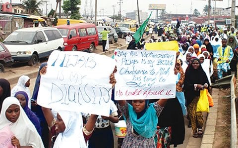 Muslim Pupils in Lagos Protest Against Hijab Ban