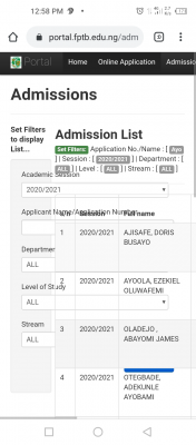 Fed Poly, Bauchi HND admission list for 2020/2021 session