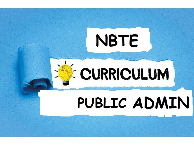 NBTE Curriculum For Public Administration ND 1 & 2 PDF 2023/2024 Session