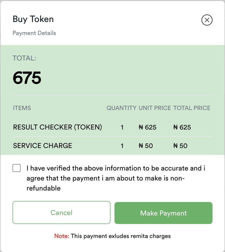 NECO Result Token Scratch Card Amount