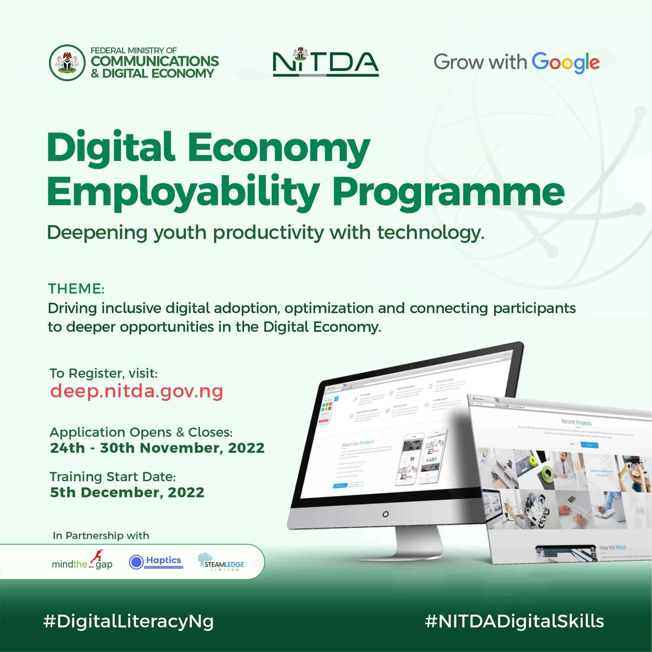 NITDA 2022 Digital Economy Employability Programme (DEEP)