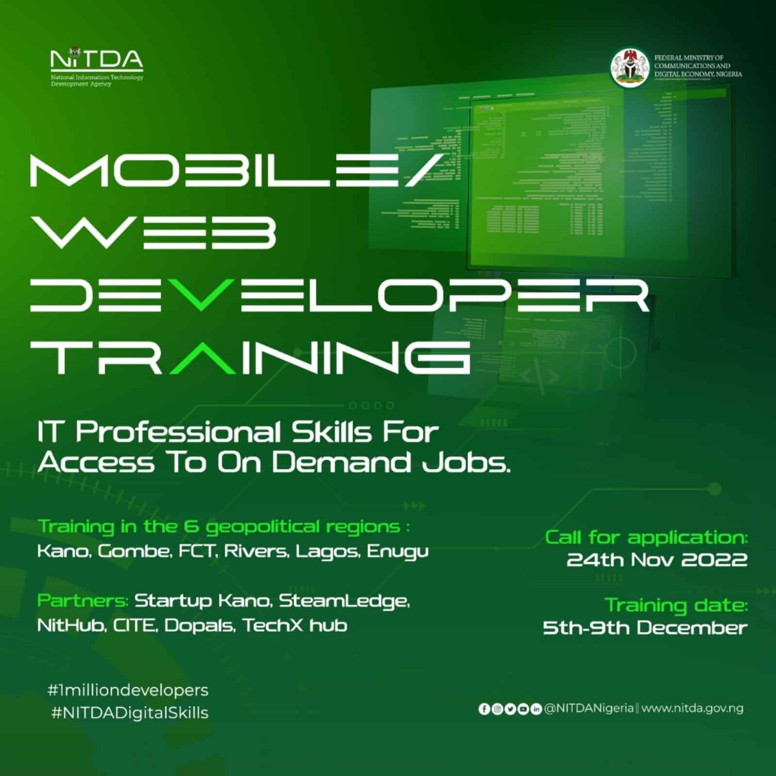 NITDA 2022 Mobile/Web Developer Training