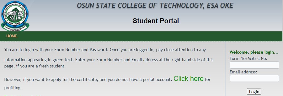 OSCOTECH Login Portal