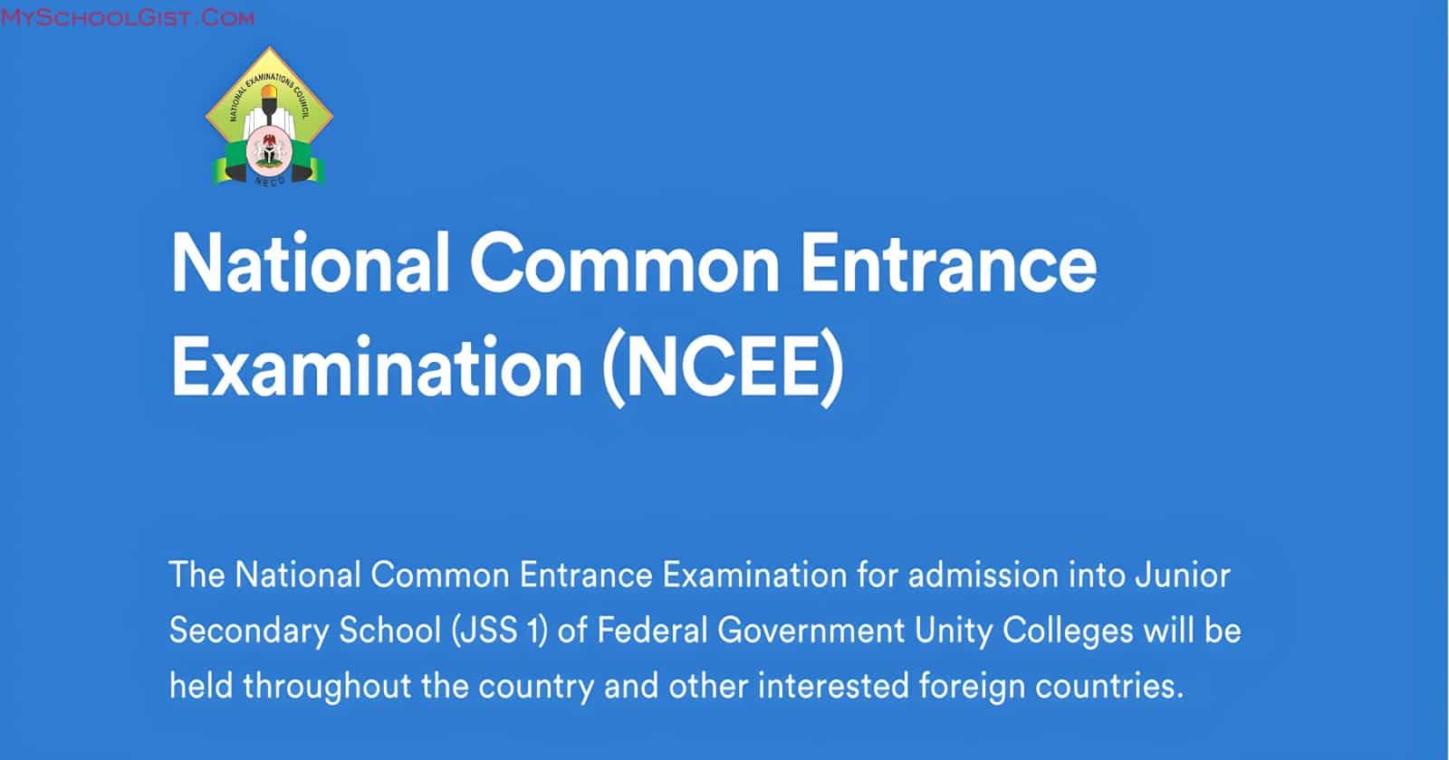 Common Entrance Exam Registration Form 2024 for Unity Schools