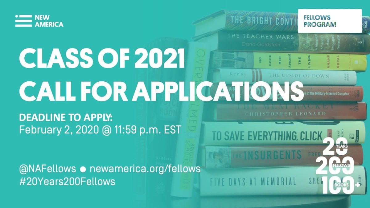 The New Americas Fellows Program invests in thinkersjournalists scholars filmmakers and public policy analystswho generate big bold ideas that have an impact and spark new conversations about the most pressing issues of our day Looking for funding mentorship and a community of peers to work with you as you develop your next big idea Then this fellowship is for you National Fellows advance ideas through research reporting analysis and storytelling They look for projects that are original and ambitious with viable plans for their implementation There is no set template for a successful fellowship project Some projects focus on furthering a new public policy idea through either a domestic or international lens while others illuminate longstanding dilemmas of American life from new angles Our goal is to find bold impactful thinkers and to fund them for a year long enough to make progress on a book develop a series of articles produce a documentary or work on another project that is accessible