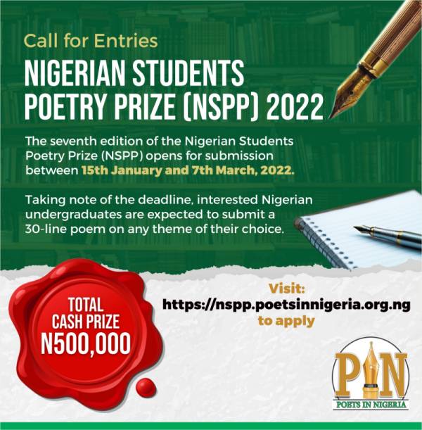 Nigerian Students Poetry Prize 2022 for Undergraduates