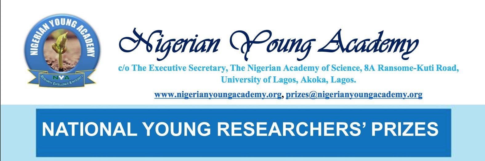 Nigerian Young Academy NYA National Young Researchers Prizes