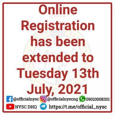 NYSC extends 2021 Batch B online registration