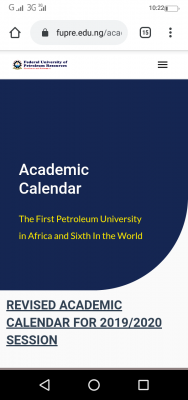 FUPRE revised academic calendar for 2019/2020 and 2020/2021 sessions