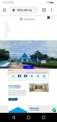 DELSU supplementary post UTME screening exercise for 2020/2021 academic session