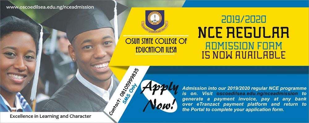 OSCOED NCE Post UTME Screening Form 2020/2021