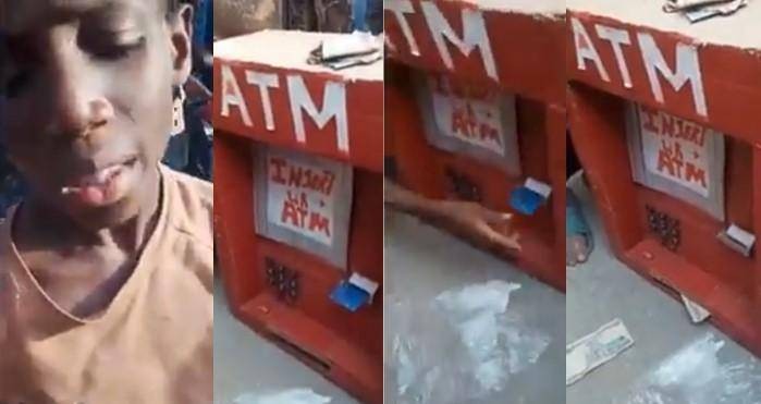 Primary six pupil creates an ATM machine from cartons, dispenses cash (video)