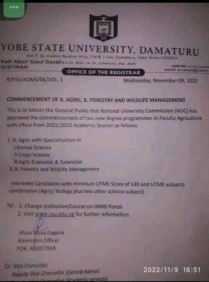 YSU admission application form into new programmes, 2022/2023