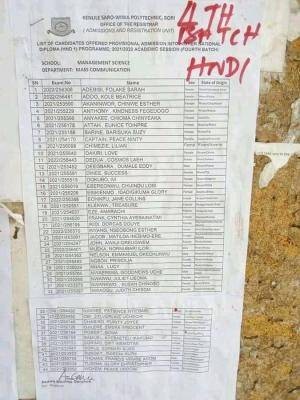 Ken Poly HND 4th batch admission list, 2021/2022