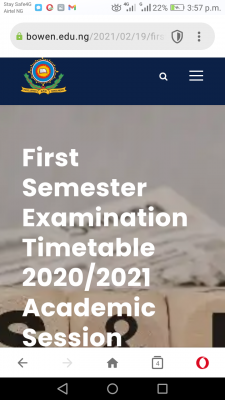 Bowen University 1st semester exam timetable for 2020/2021 session