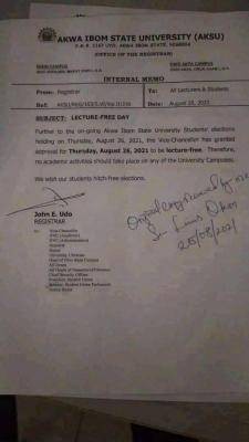 AKSU announces lecture free day for SUG Elections