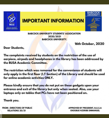 Babcock University Issues Important Information