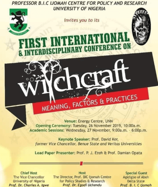 Organizers of UNN 'Witchcraft' Conference, Bow to Pressure; Change Theme