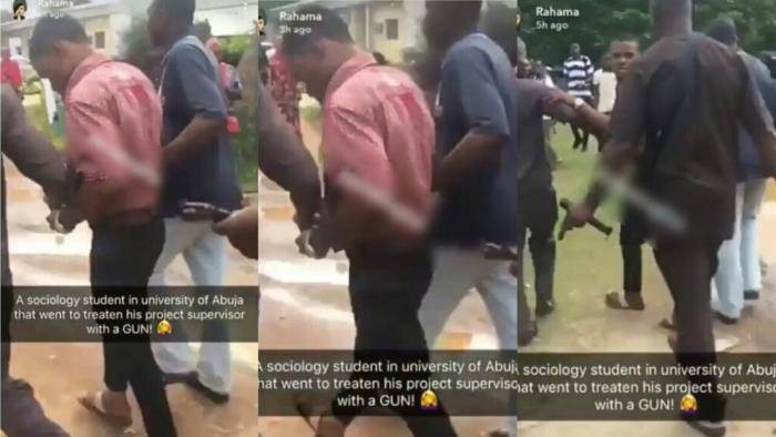 UNIABUJA Student Allegedly Caught Threatening His Project Supervisor With a Gun