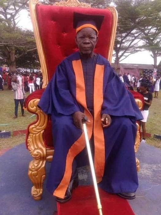 Elderly Man photographed at his Matriculation at Ken Saro Wiwa Polytechnic, Rivers State