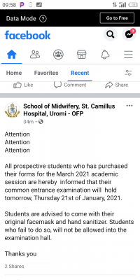 School of Midwifery St. Camillus Hospital, Uromi notice to prospective candidates