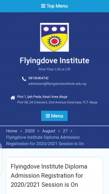 Flyingdove Institute of Information Technology, Abuja 2020/2021 admission form