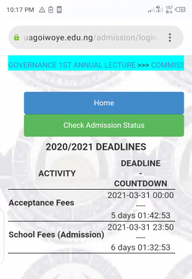 OOU extends deadline for payment acceptance fee, 2020/2021