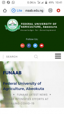 FUNAAB intensifies efforts at curtailing COVID-19