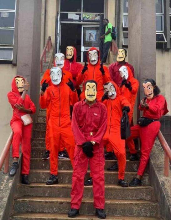 UNIBEN Final Year Students Recreate the Famous ''Money Heist'' Costumes