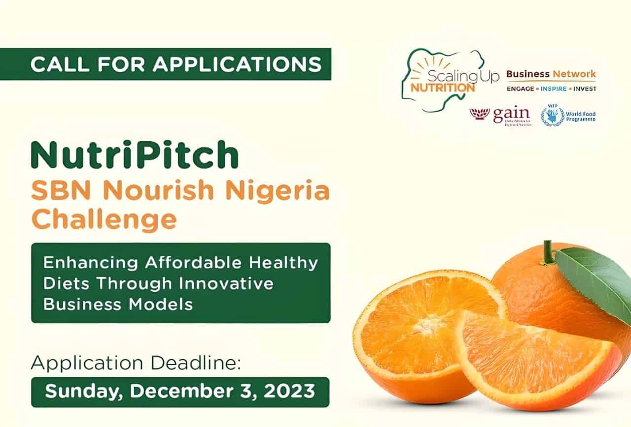 SBN Nourish Nigeria Challenge: NutriPitch 2023 | N10M Prize