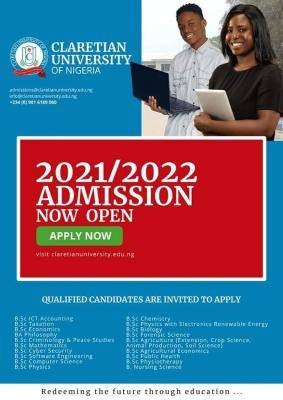 Claretian University Undergraduate Admission, 2021/2022