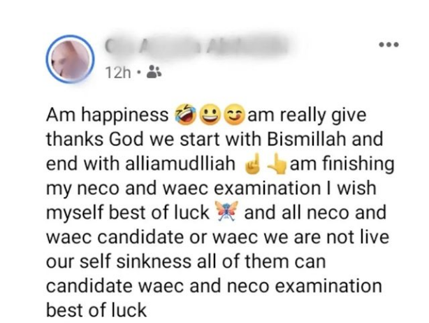 WAEC candidate drops an interesting ''end-of-exams'' celebratory speech