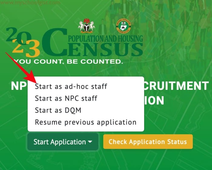 Start as adhoc staff on National Population Commission NPC portal