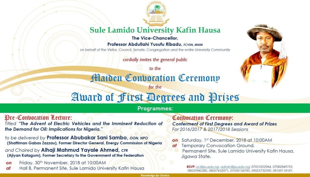 Sule Lamido University SLU COnvocation ceremony