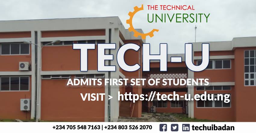 Technical University (Tech-U) Ibadan Admits First Set of Students