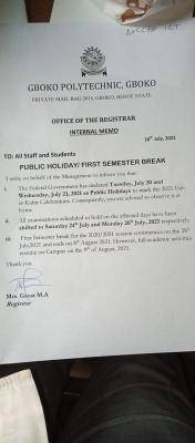 Gboko Polytechnic shifts examinations due to Sallah Break