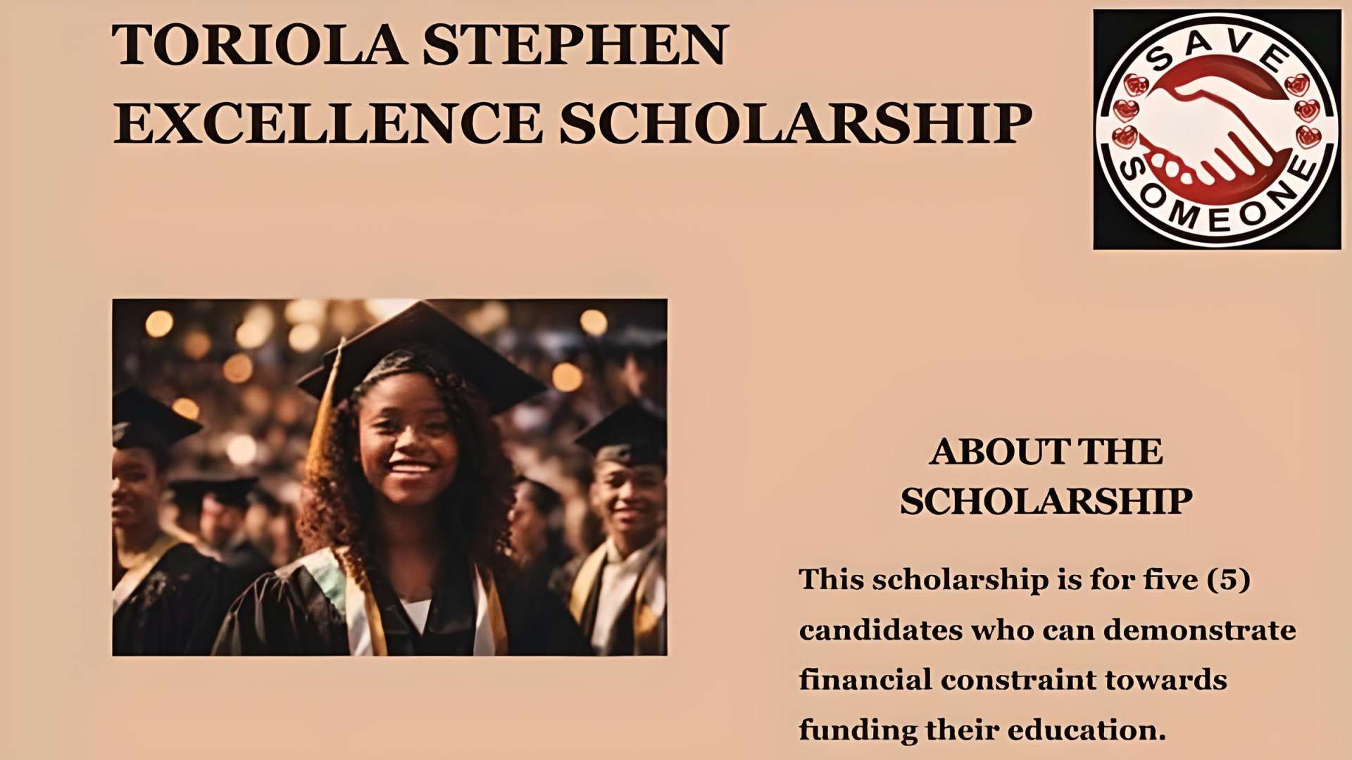 Apply for the Toriola Stephen Excellence Scholarship 2024