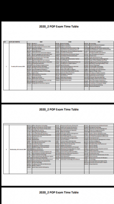 NOUN 2020/2 POP_exams timetable