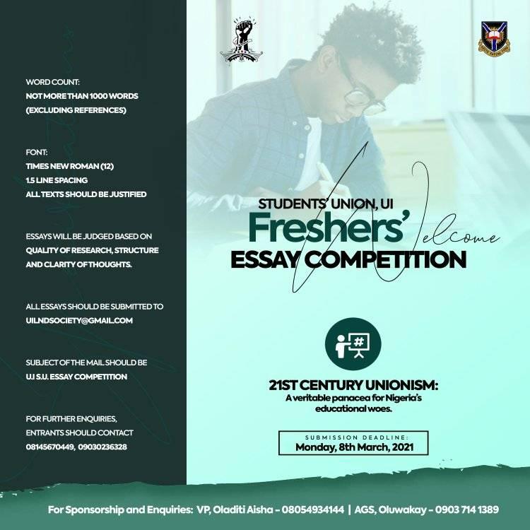 UI Students Union Freshers Essay Competition 2021