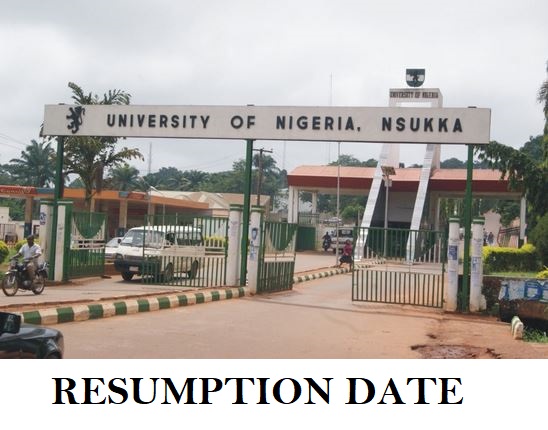 UNN Resumption Date For Fresh And Returning Students 2024/2025 Session