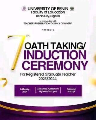 UNIBEN 7th Oath-Taking/Induction Ceremony for Registered Graduate Teachers