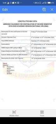 Lens Polytechnic offa abridged calendar for the 2019/2020 session