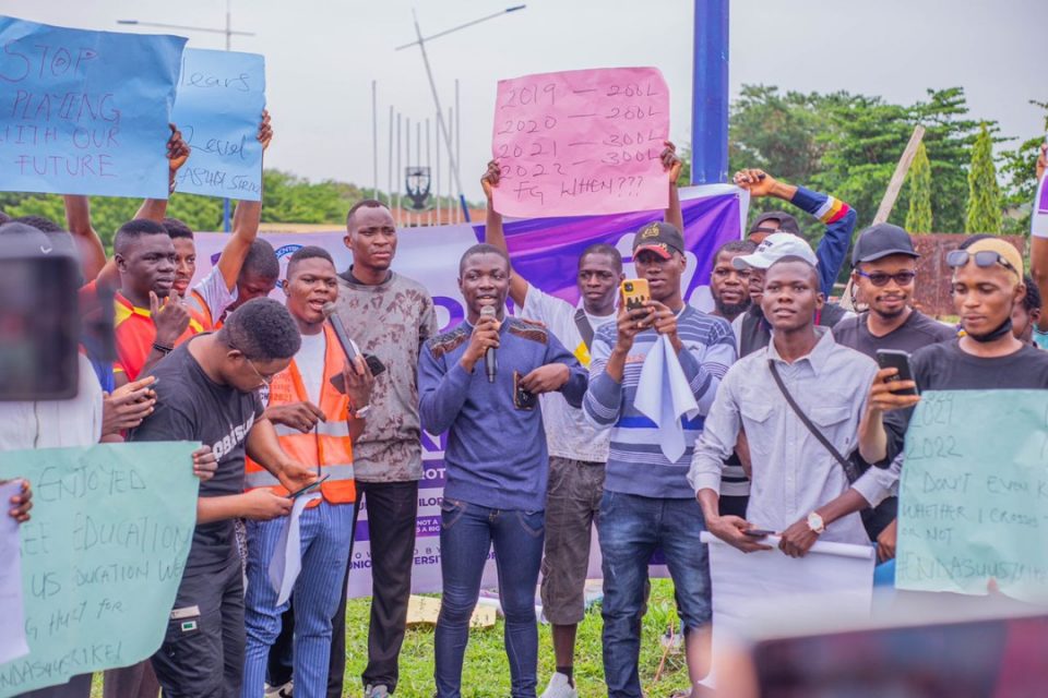 ASUU Strike Students stage protest at UI disrupt movement