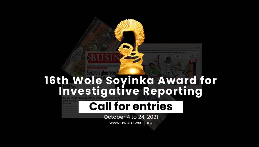 Wole Soyinka Centre 2021 Award for Investigative Reporting