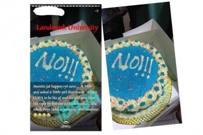 She Said "No" With a Cake to His Dating Proposal