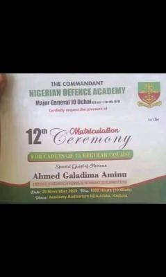 NDA announces 12th Matriculation Ceremony for Cadets of the 75th Regular Course