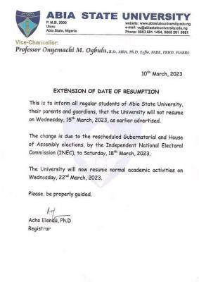 ABSU extends resumption date