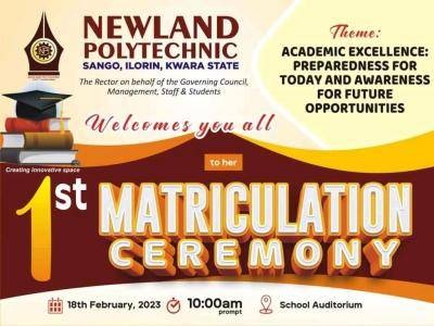 Newland Polytechnic 1st Matriculation Ceremony holds 18th Feb